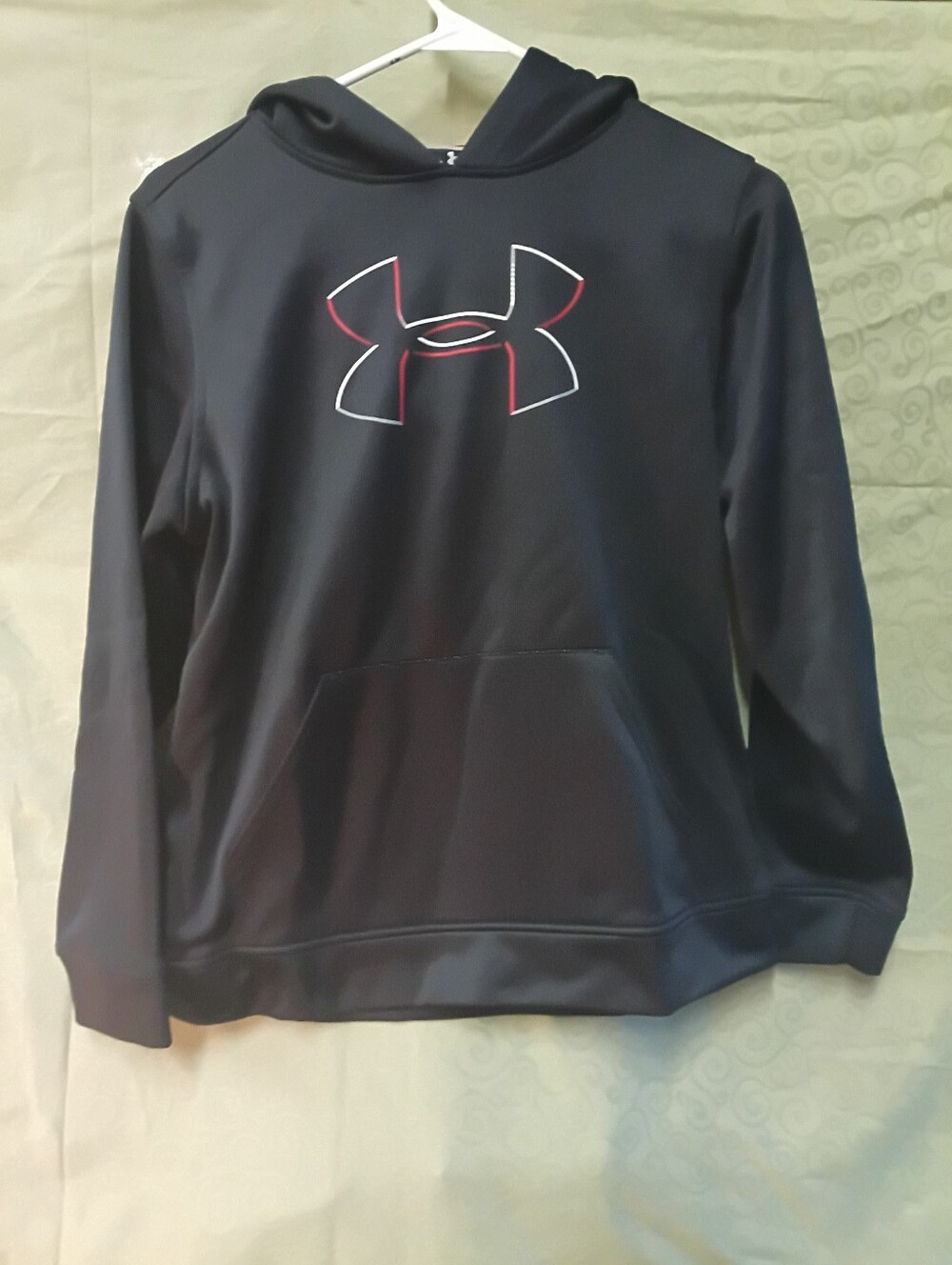 Under Armour Men’s Black Hoodie with Red-Trim Logo